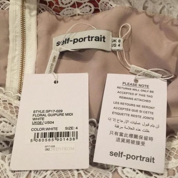 SOLD NWT self-portrait floral guipure lace midi - Picture 7 of 8